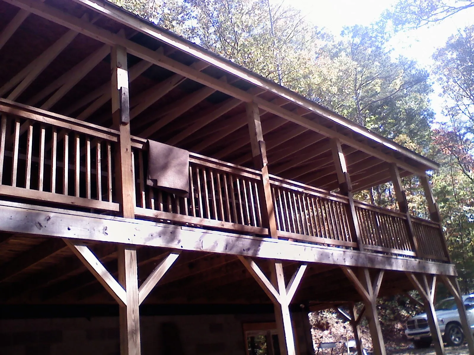 Timber framing under a new elevated porch and deck — Roof Leak Repair in Somers Point by Roofing Brothers